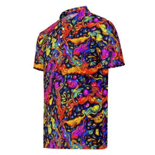 Cosmic Colorquake on a Men's Slim Fit Polo Shirt