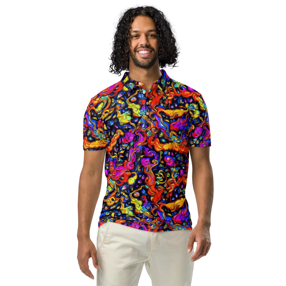 Cosmic Colorquake on Men's Slim Fit Polo Shirt — Front