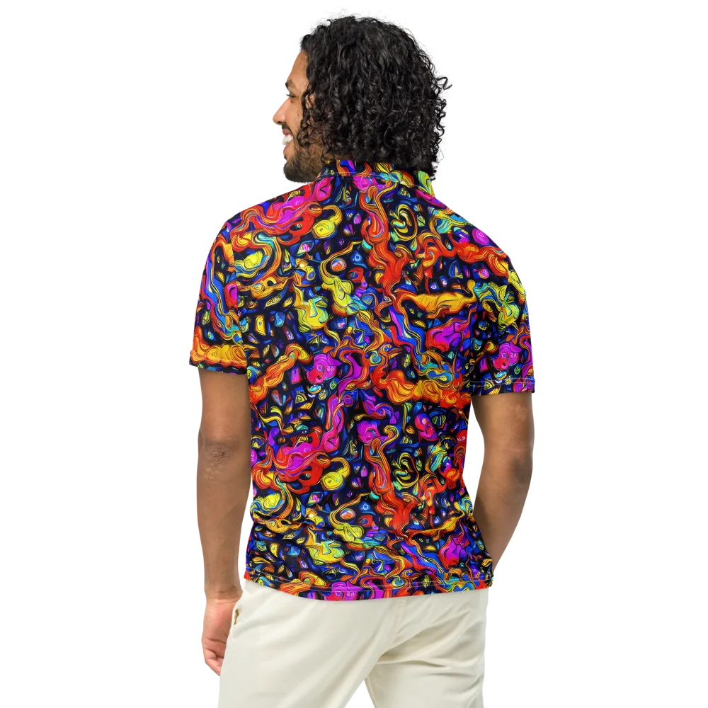 Cosmic Colorquake on Men's Slim Fit Polo Shirt — Back