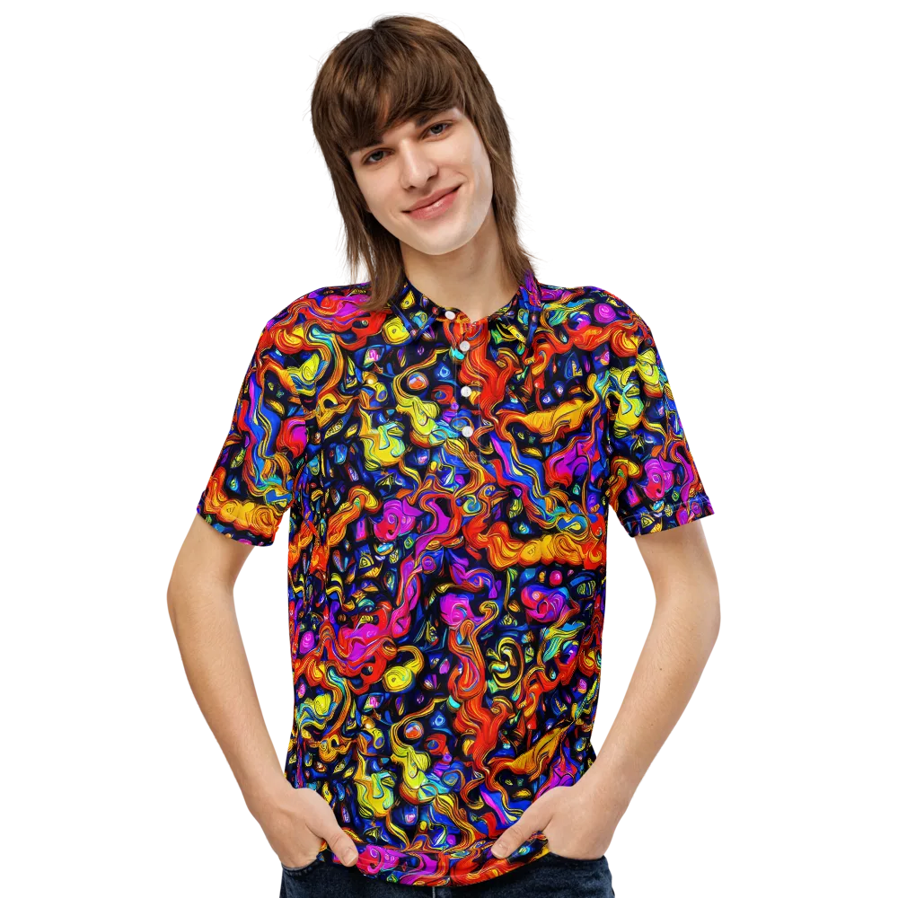 Cosmic Colorquake on Men's Slim Fit Polo Shirt — Front