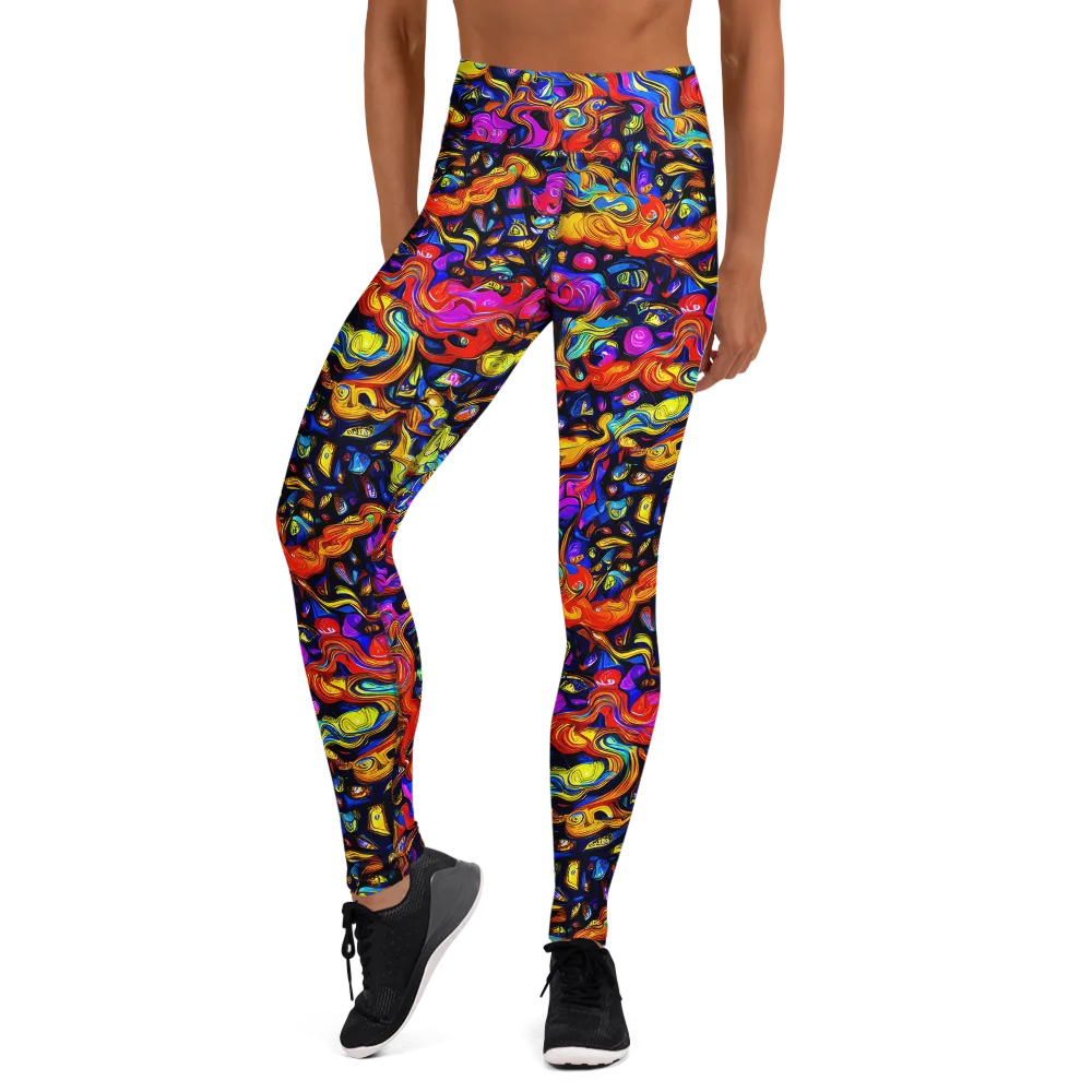 Cosmic Colorquake on Yoga Leggings — Front