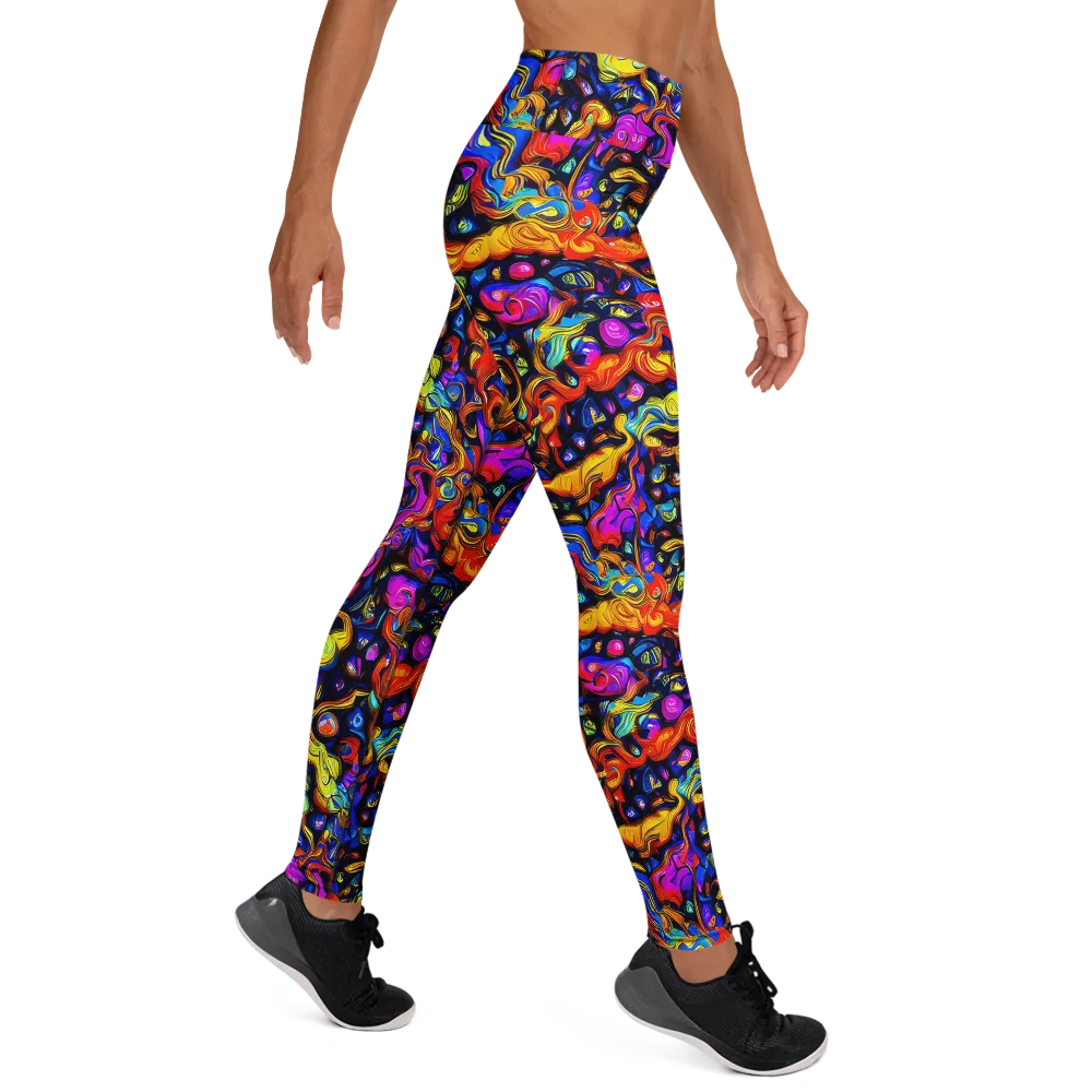 Cosmic Colorquake on Yoga Leggings — Right