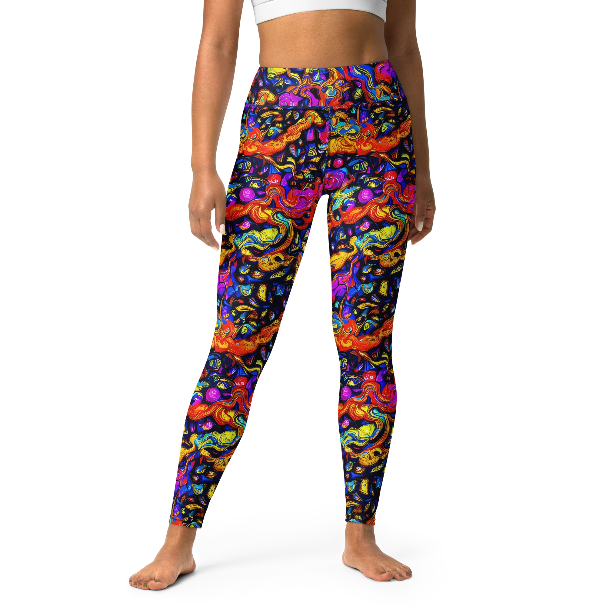 Cosmic Colorquake on Yoga Leggings — Front