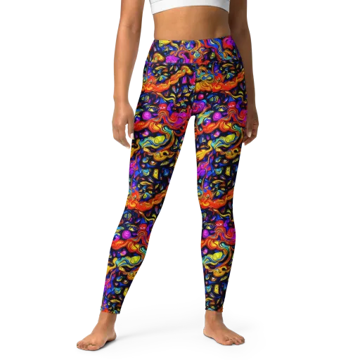 Cosmic Colorquake on a Yoga Leggings