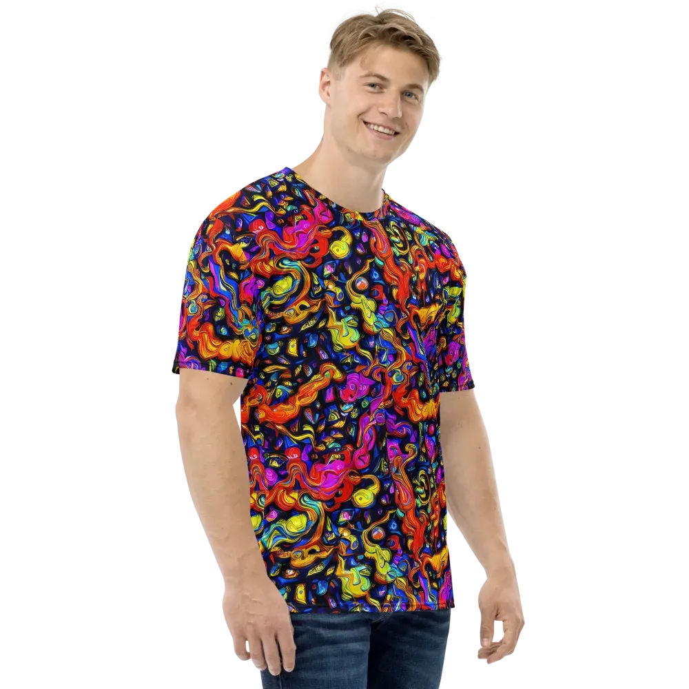 Cosmic Colorquake on Men's Crew Neck T-Shirt — Right