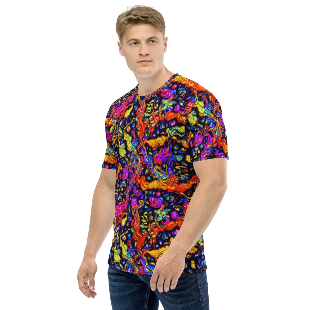 Cosmic Colorquake on Men's Crew Neck T-Shirt — Left