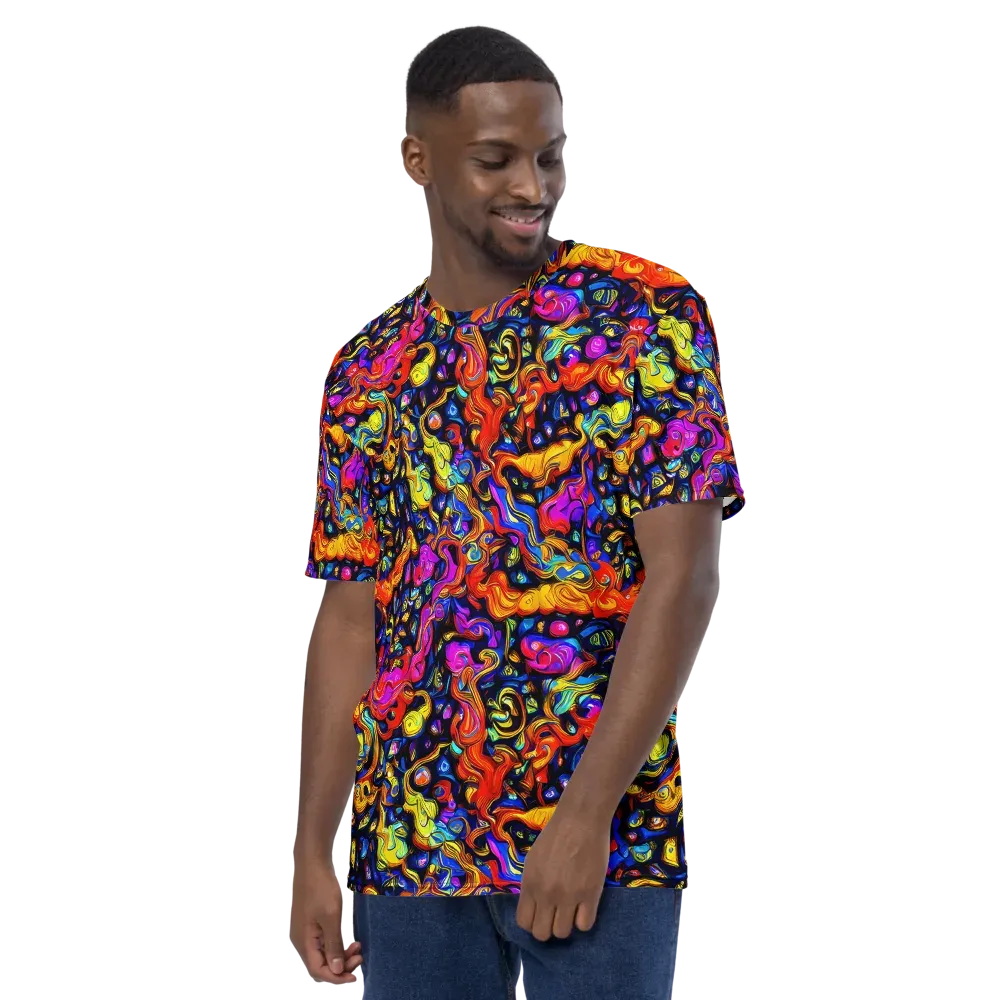 Cosmic Colorquake on Men's Crew Neck T-Shirt — Left