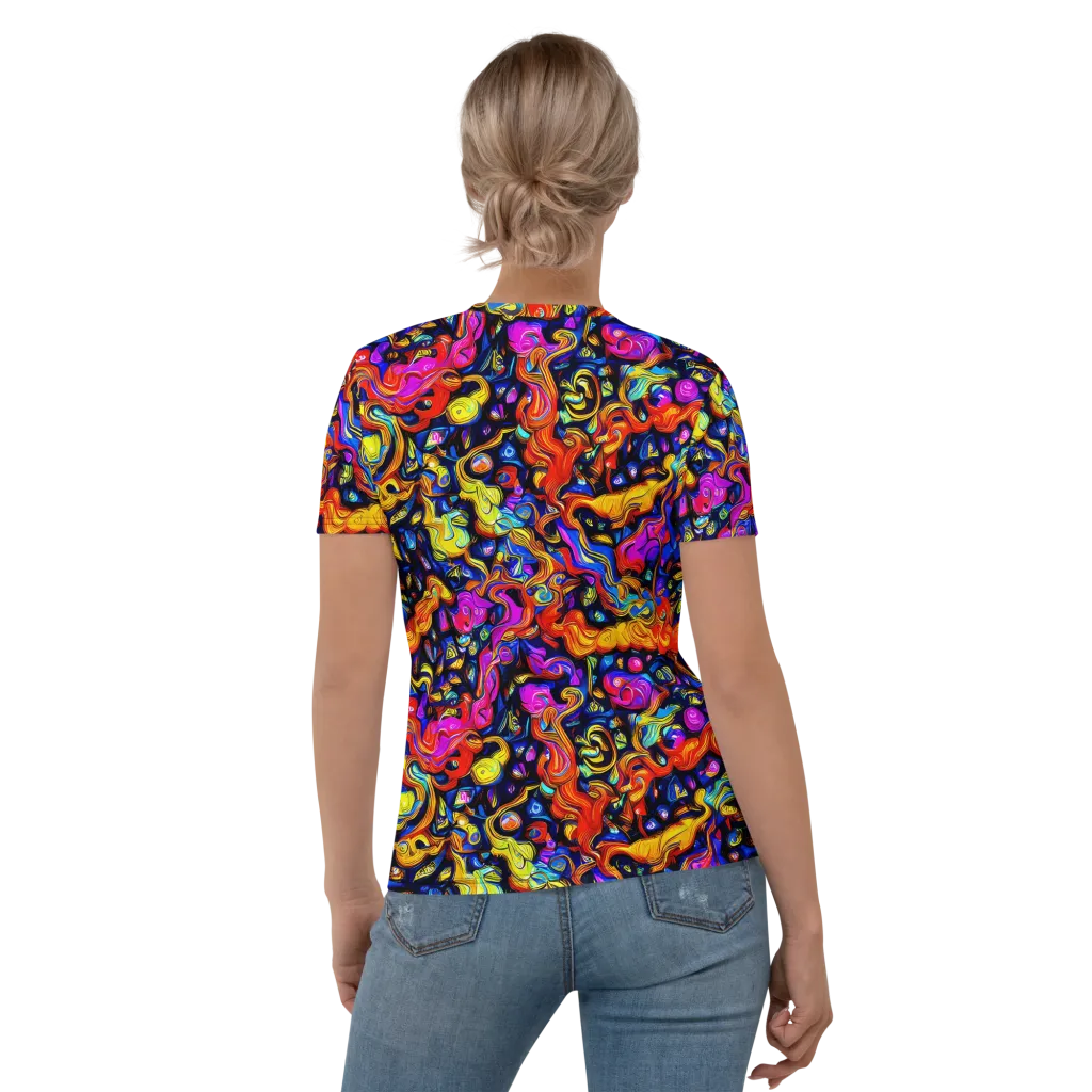 Cosmic Colorquake on Women's Crew Neck T-Shirt — Back