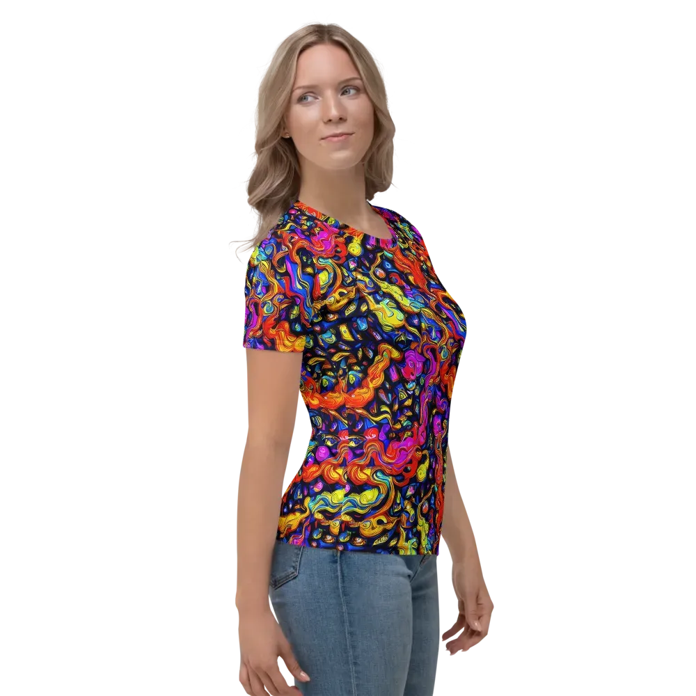 Cosmic Colorquake on Women's Crew Neck T-Shirt — Right