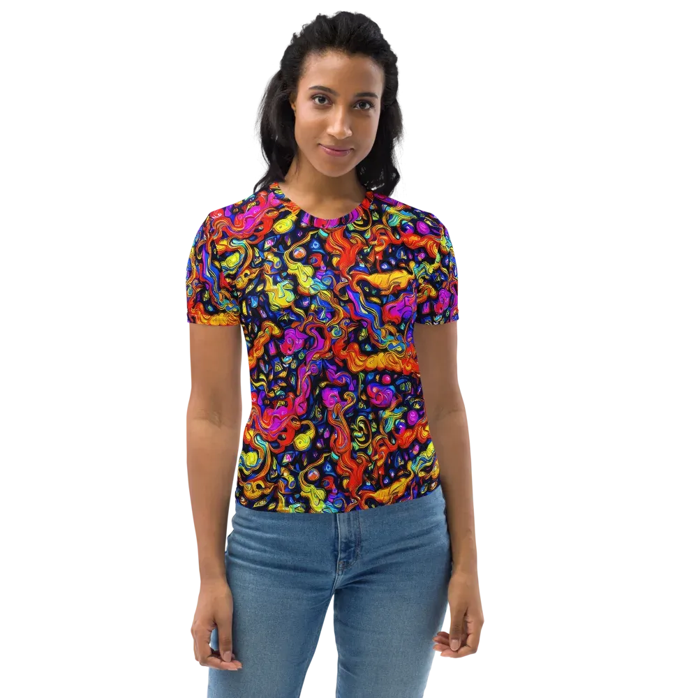 Cosmic Colorquake on Women's Crew Neck T-Shirt — Front