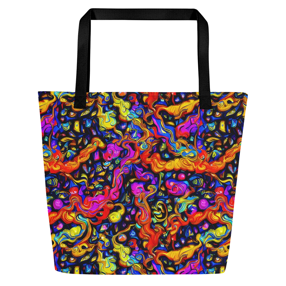 Cosmic Colorquake on Large Tote Bag W/ Pocket — Front