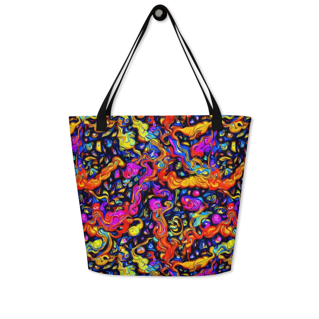 Cosmic Colorquake on Large Tote Bag W/ Pocket — Front