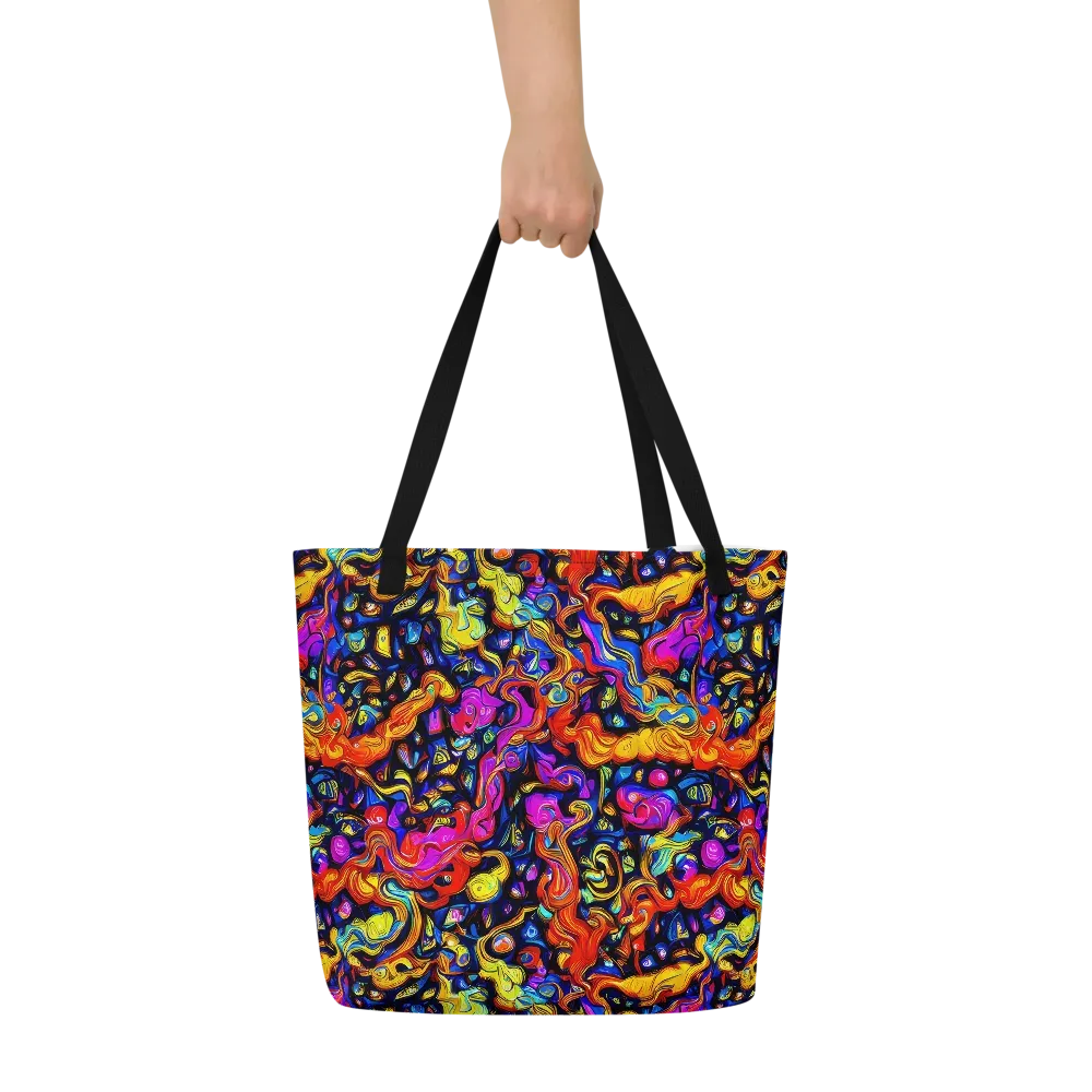 Cosmic Colorquake on Large Tote Bag W/ Pocket — Front