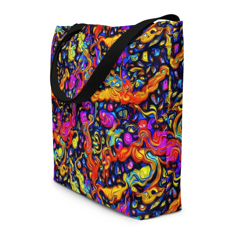 Cosmic Colorquake on Large Tote Bag W/ Pocket — Front
