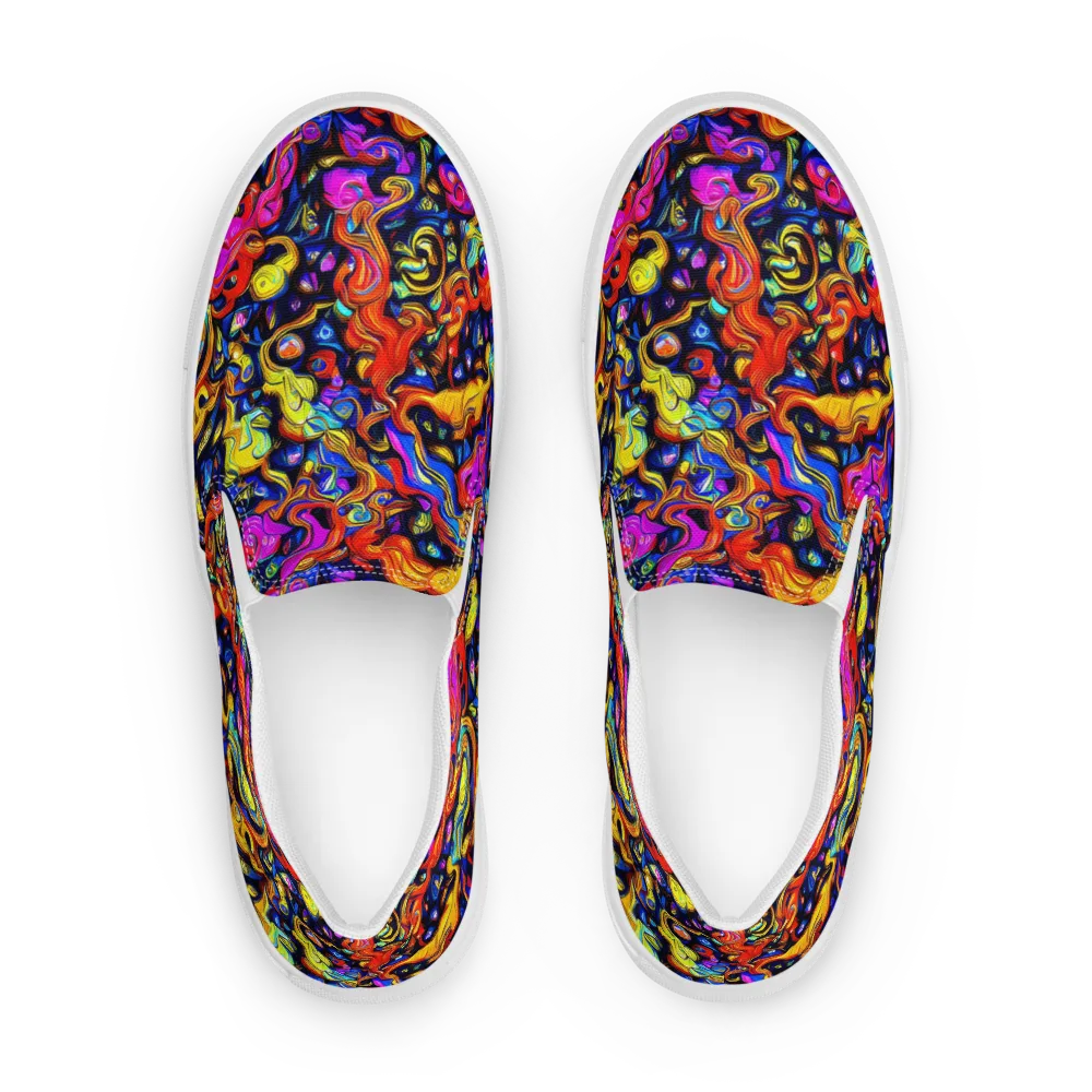 Cosmic Colorquake on Women's Slip-On Canvas Shoes — Front