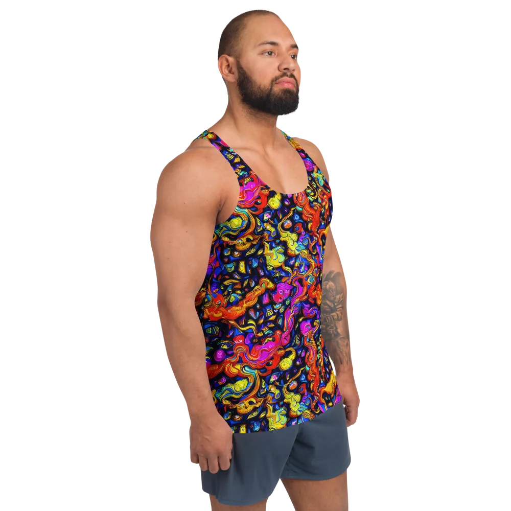 Cosmic Colorquake on Men's Tank Top — Right Front