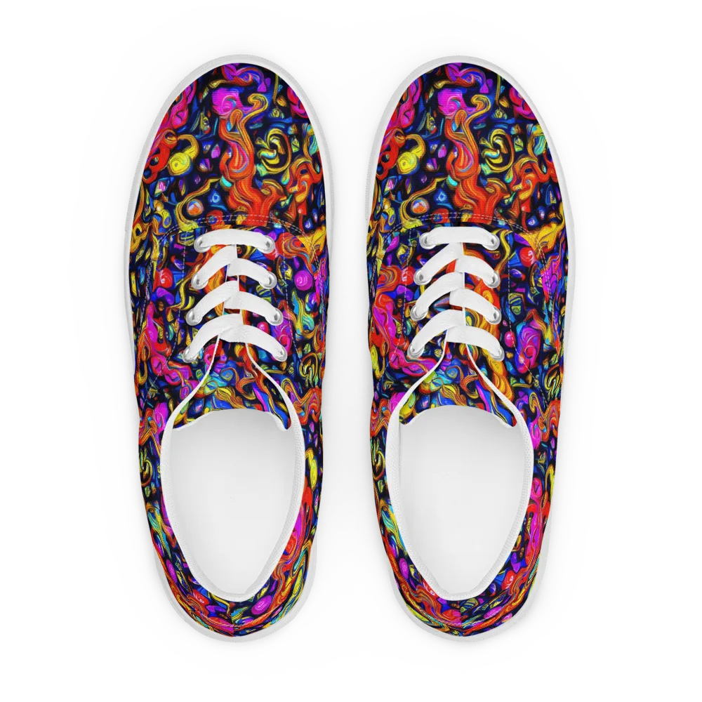 Cosmic Colorquake on Men's Lace-Up Canvas Shoes — Front