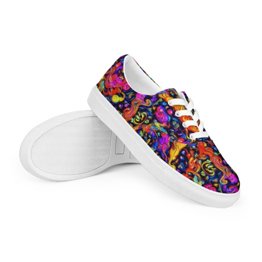 Cosmic Colorquake on a Men's Lace-Up Canvas Shoes