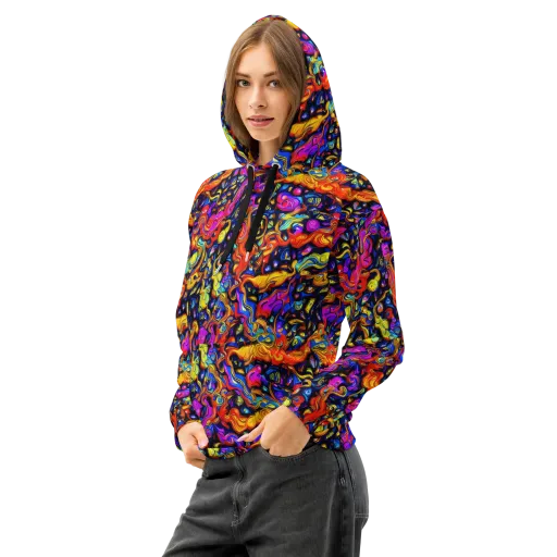Cosmic Colorquake on a Cotton Hoodie