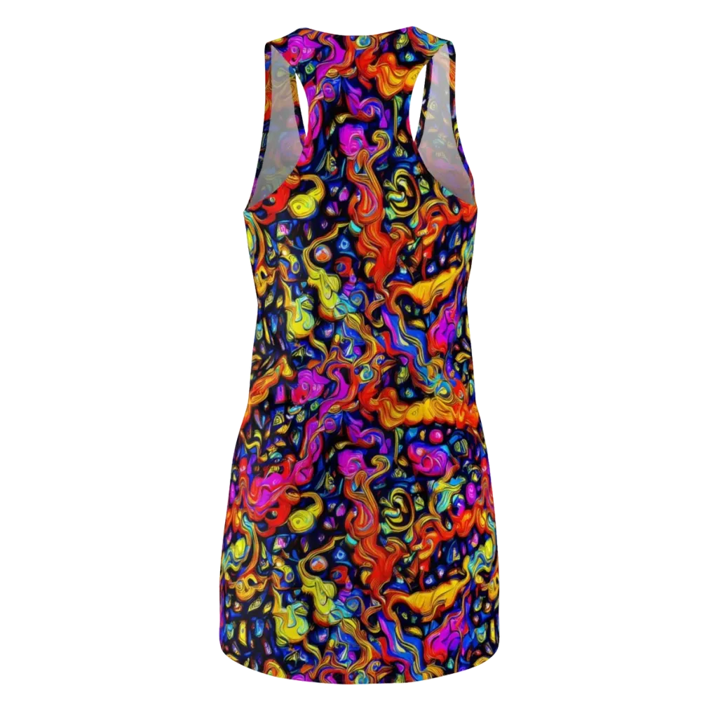 Cosmic Colorquake on Racerback Dress — Back