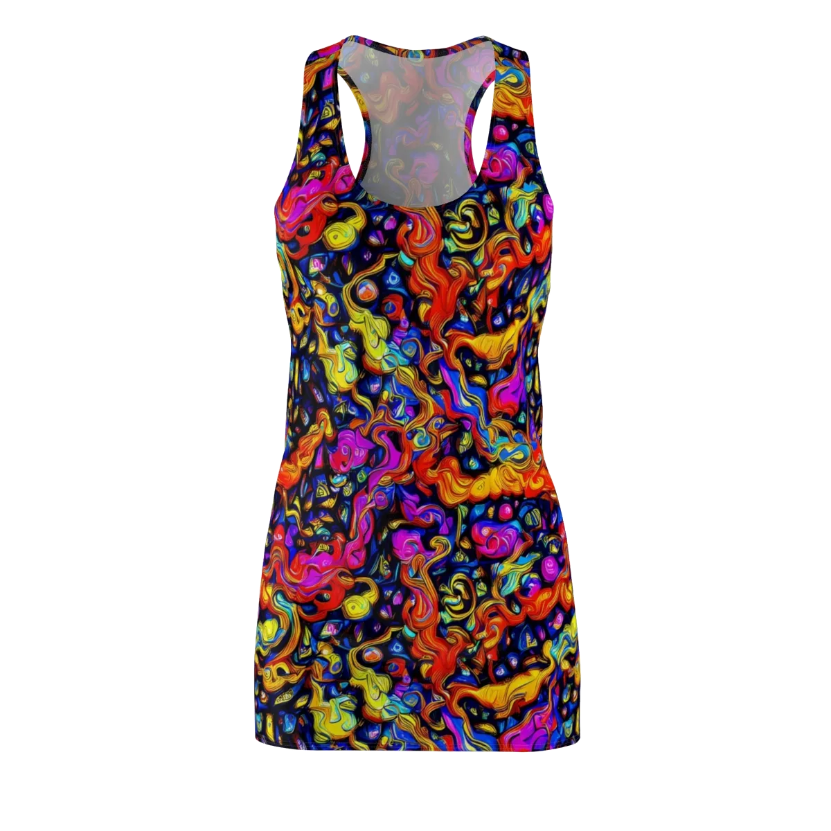 Cosmic Colorquake on Racerback Dress — Front