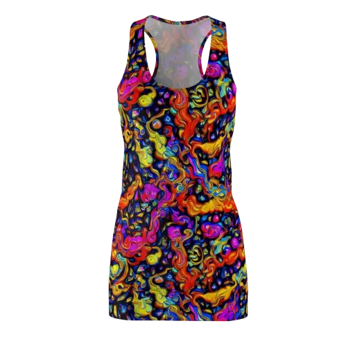 Cosmic Colorquake on a Racerback Dress