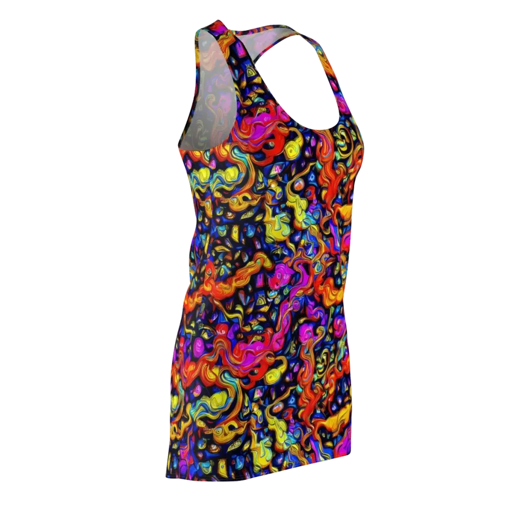 Cosmic Colorquake on Racerback Dress — Front Side