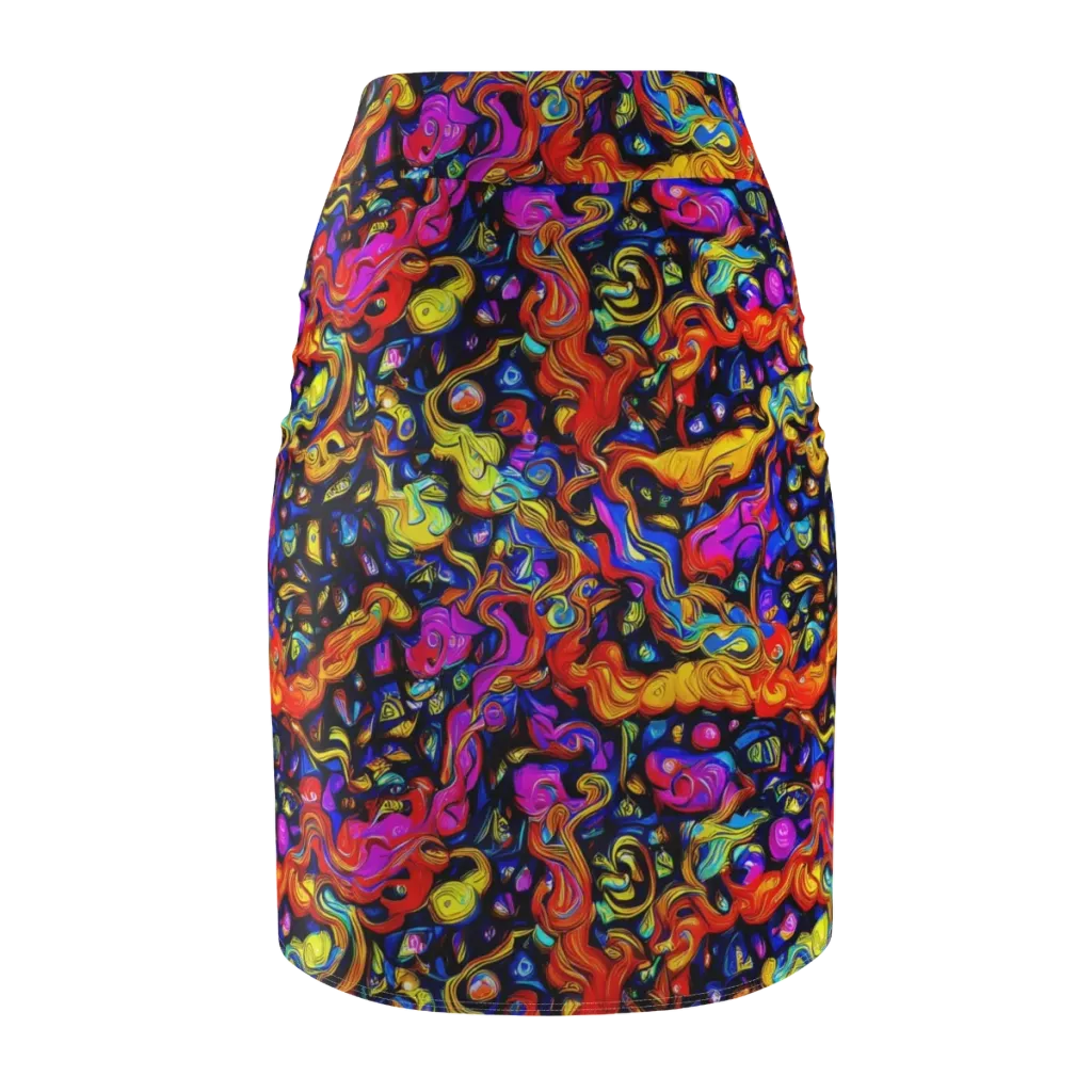 Cosmic Colorquake on Pencil Skirt — Back