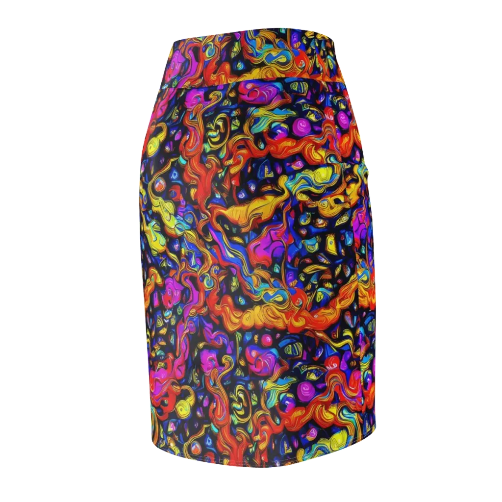 Cosmic Colorquake on Pencil Skirt — Back Side