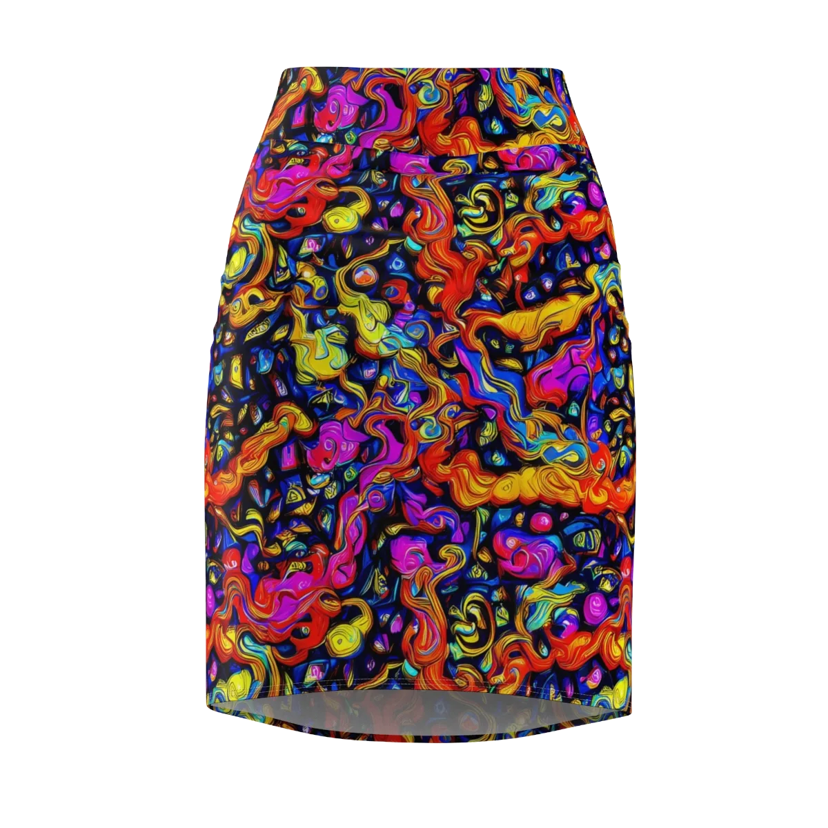 Cosmic Colorquake on Pencil Skirt — Front