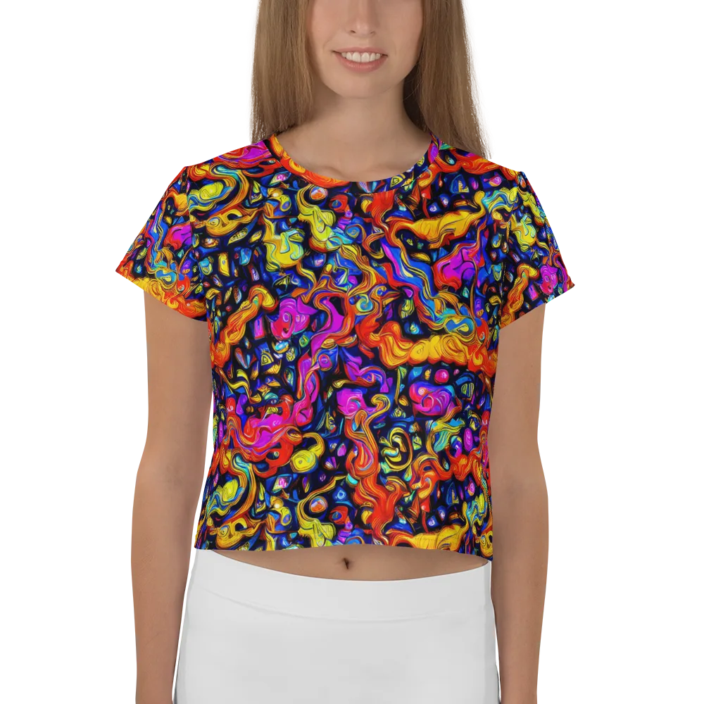 Cosmic Colorquake on Crop Tee — Front