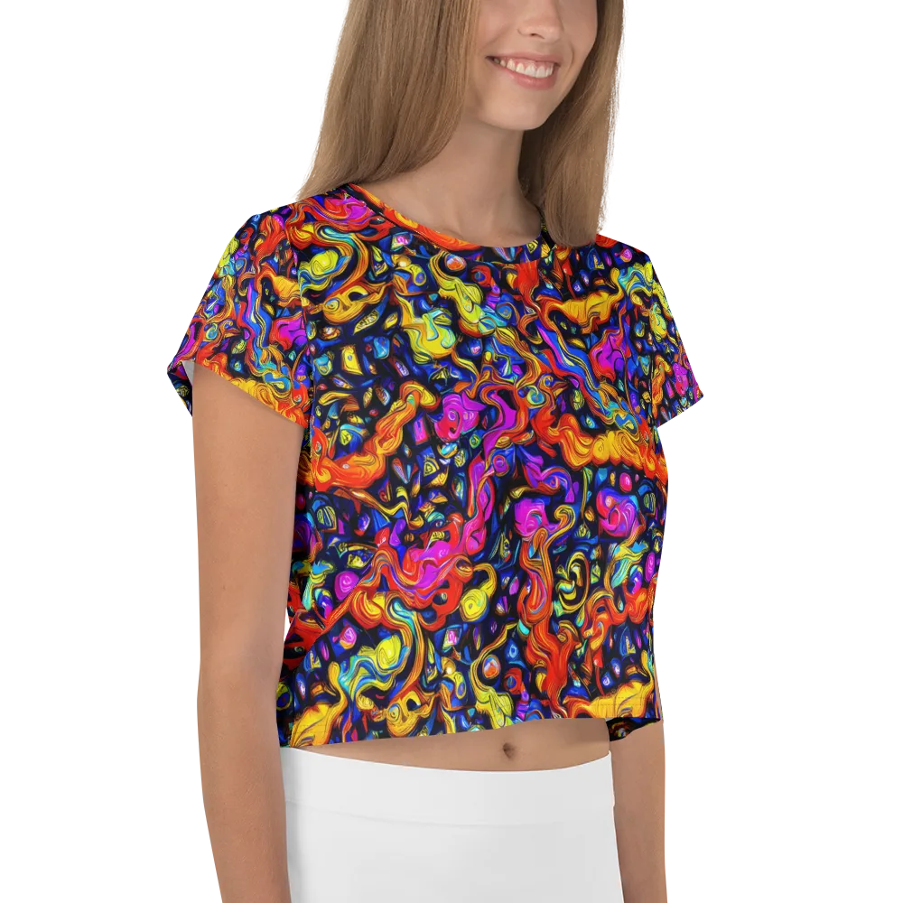 Cosmic Colorquake on Crop Tee — Right