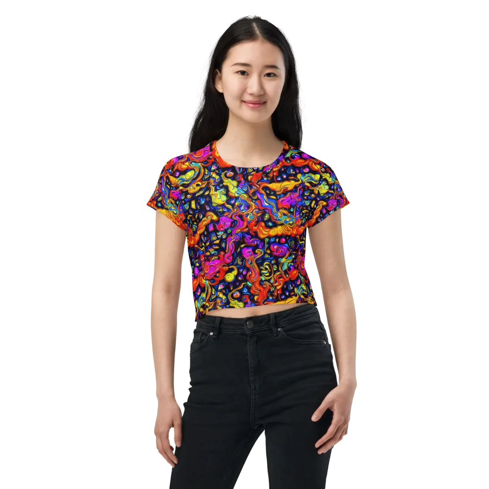 Cosmic Colorquake on Crop Tee — Front