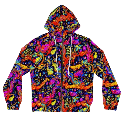 Cosmic Colorquake on a Women's Full-Zip Hoodie