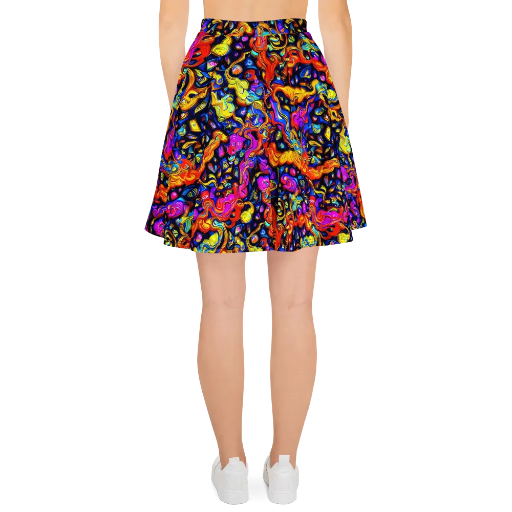 Cosmic Colorquake on Skater Skirt — Back