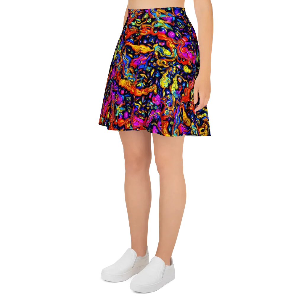 Cosmic Colorquake on Skater Skirt — Left