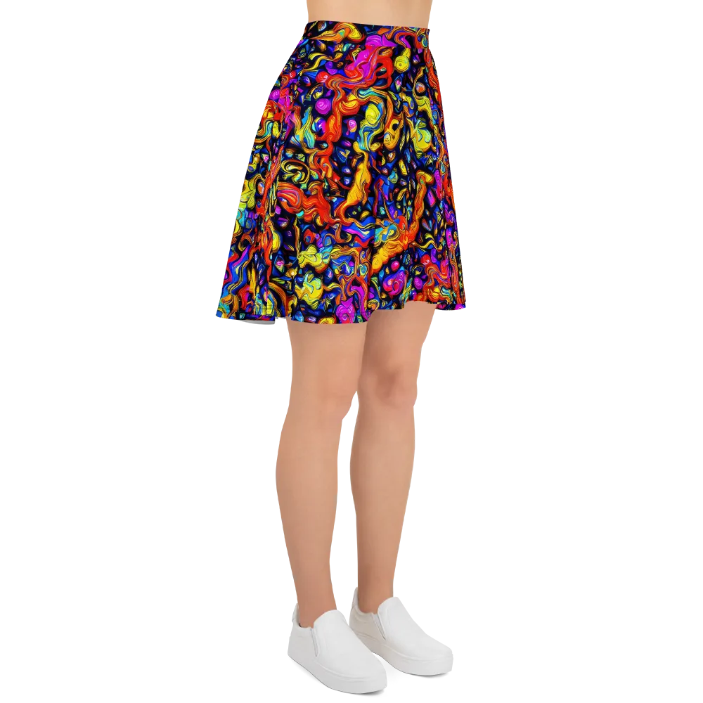 Cosmic Colorquake on Skater Skirt — Right