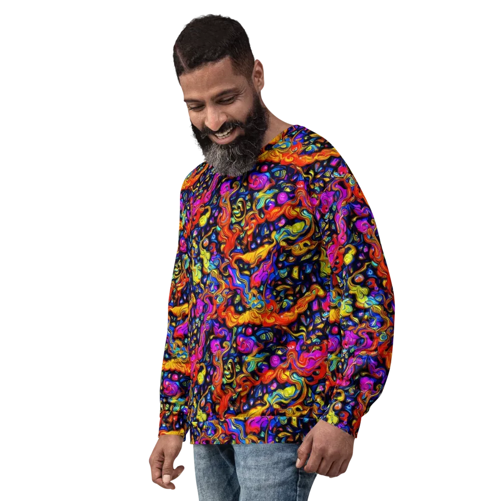Cosmic Colorquake on Sweatshirt — Left Front