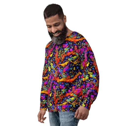 Cosmic Colorquake on a Sweatshirt