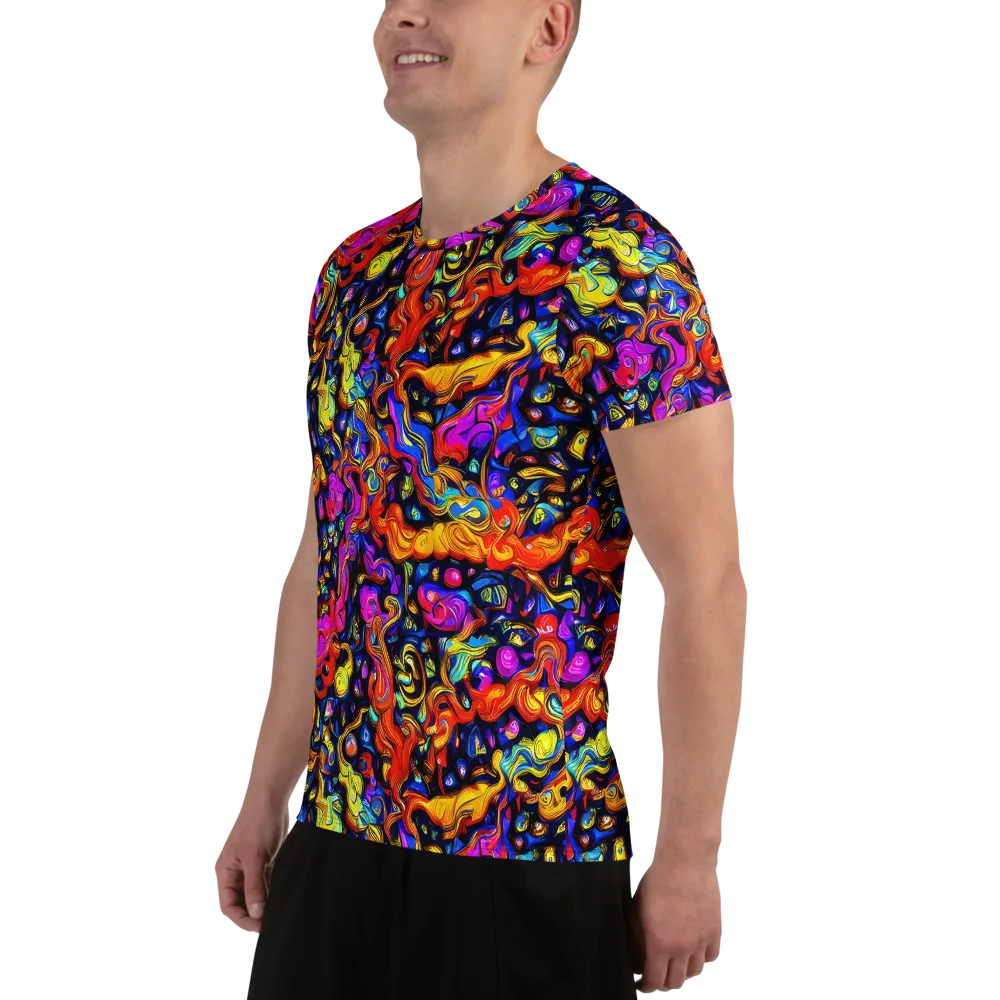 Cosmic Colorquake on Men's Athletic T-Shirt — Left