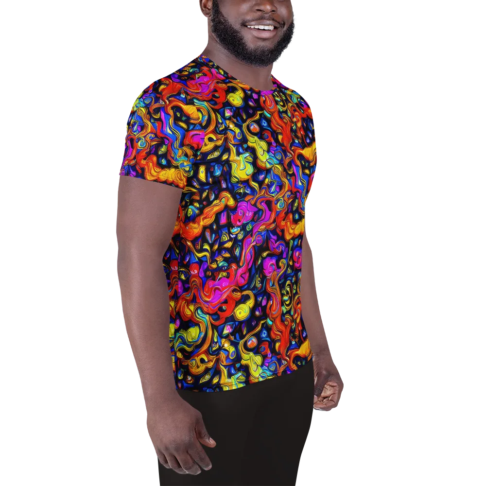 Cosmic Colorquake on Men's Athletic T-Shirt — Right