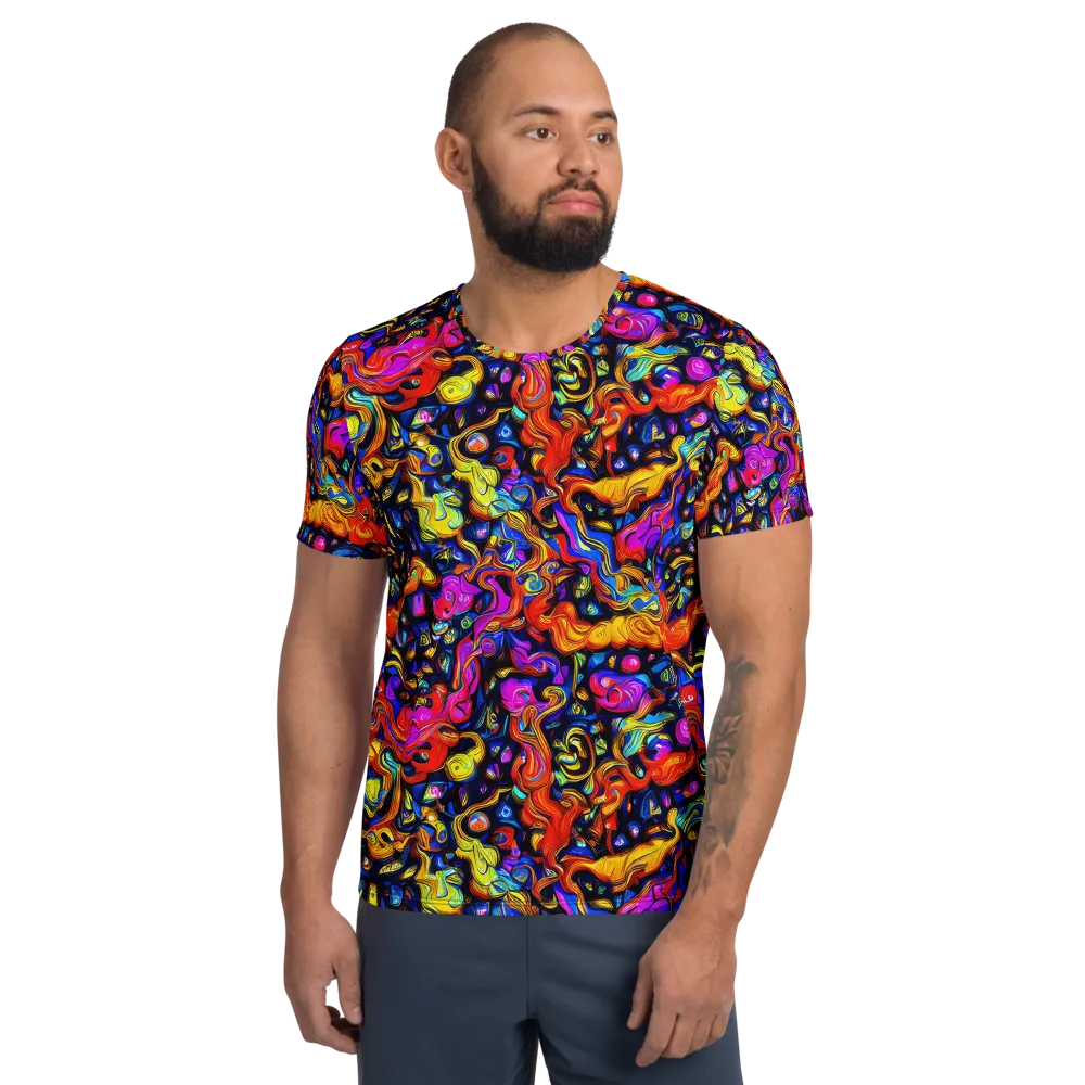 Cosmic Colorquake on Men's Athletic T-Shirt — Front