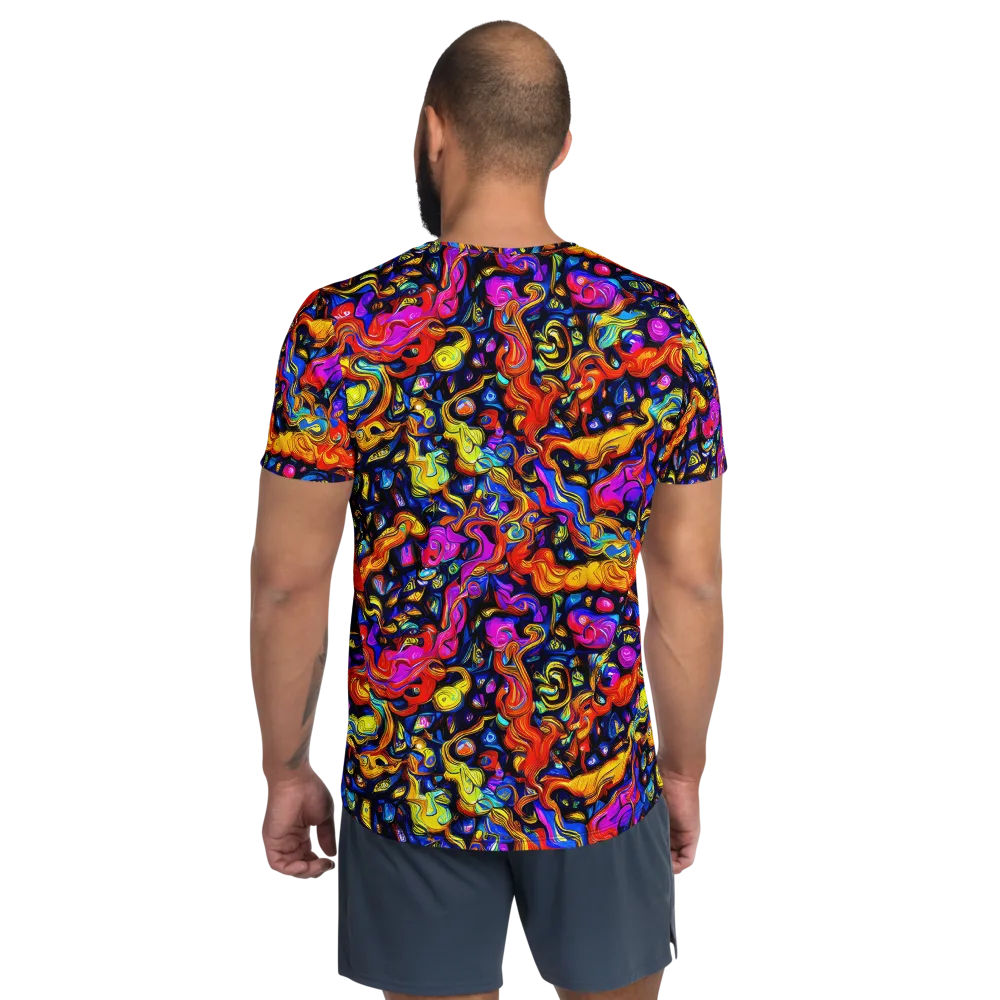 Cosmic Colorquake on Men's Athletic T-Shirt — Back