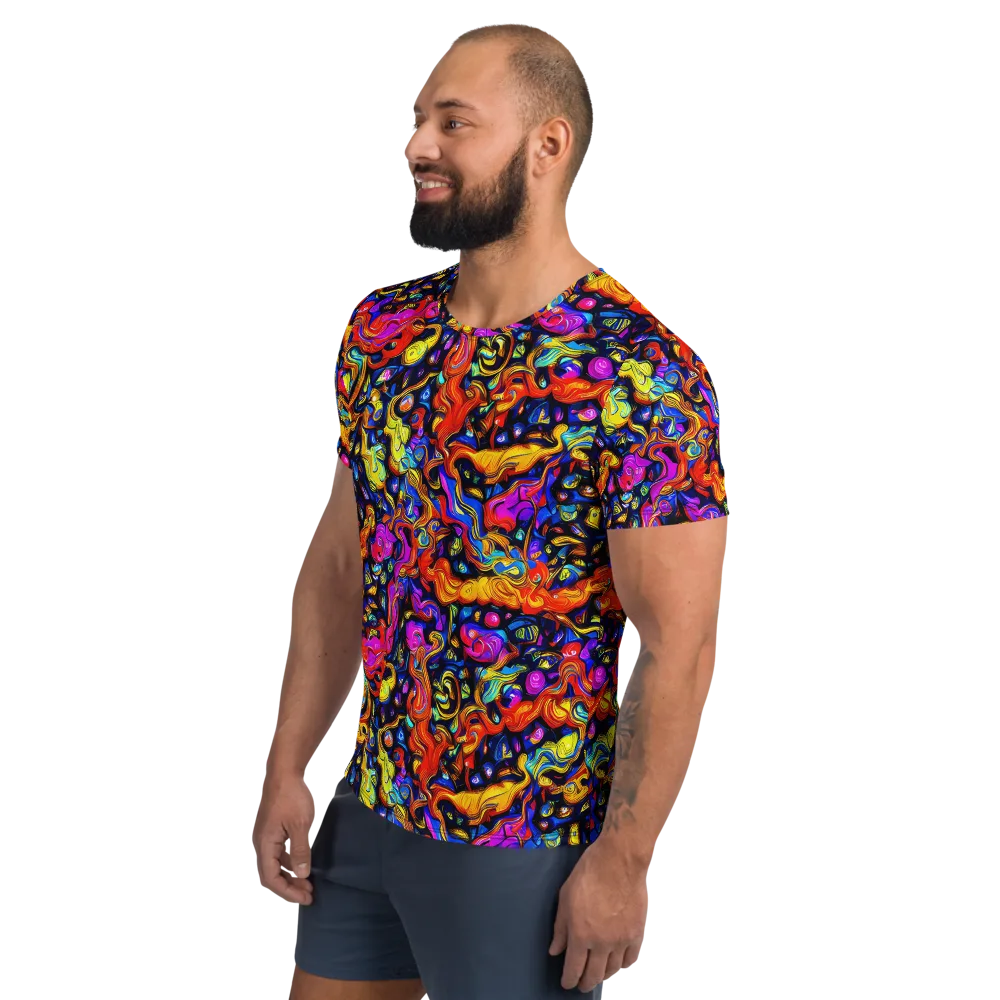 Cosmic Colorquake on Men's Athletic T-Shirt — Left