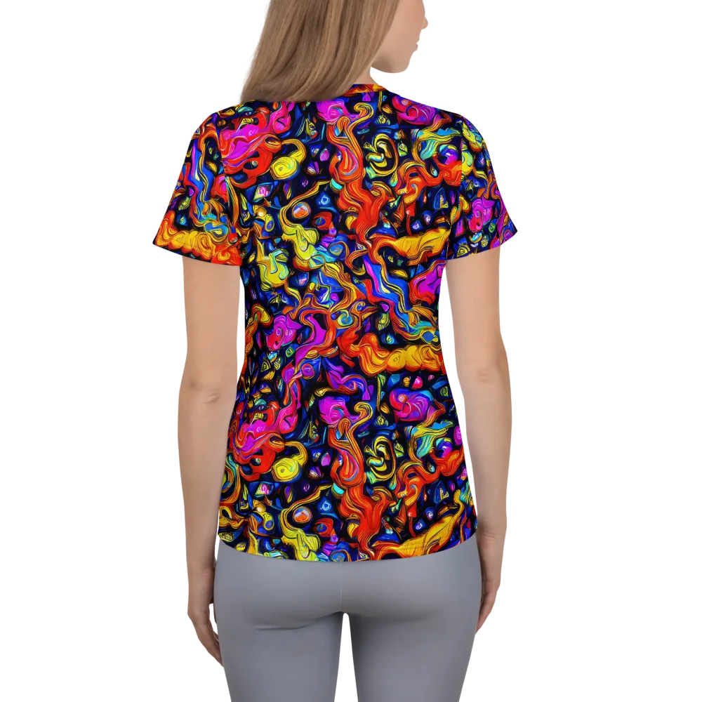 Cosmic Colorquake on Women's Athletic T-Shirt — Back