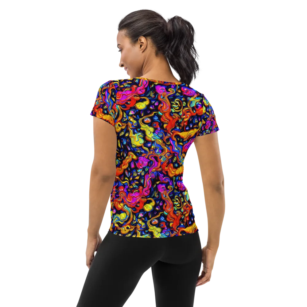 Cosmic Colorquake on Women's Athletic T-Shirt — Back