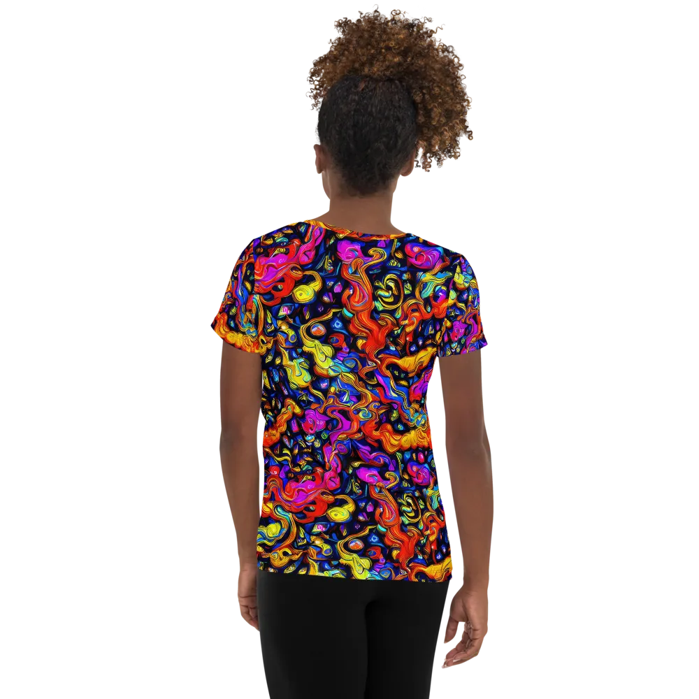 Cosmic Colorquake on Women's Athletic T-Shirt — Back