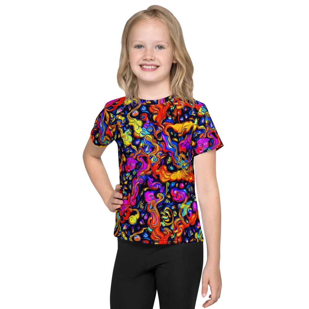 Cosmic Colorquake on Kids Crew Neck T-Shirt — Front