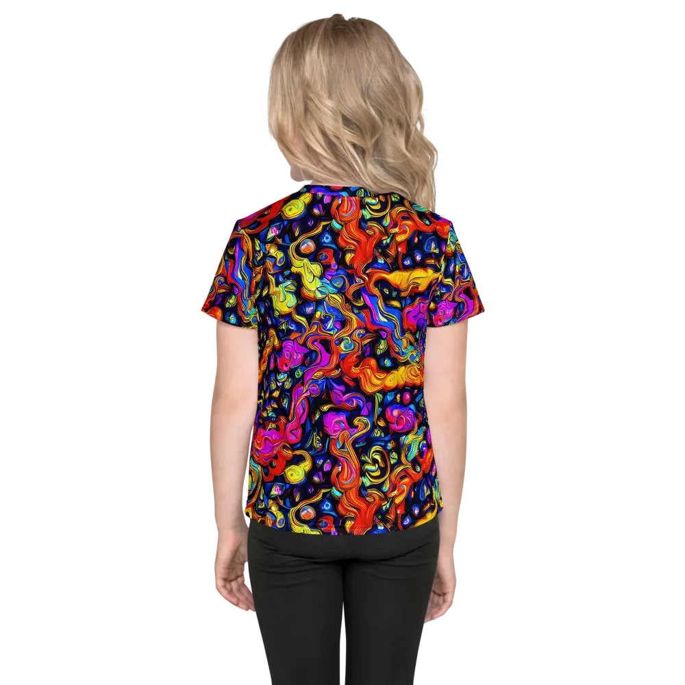 Cosmic Colorquake on Kids Crew Neck T-Shirt — Back
