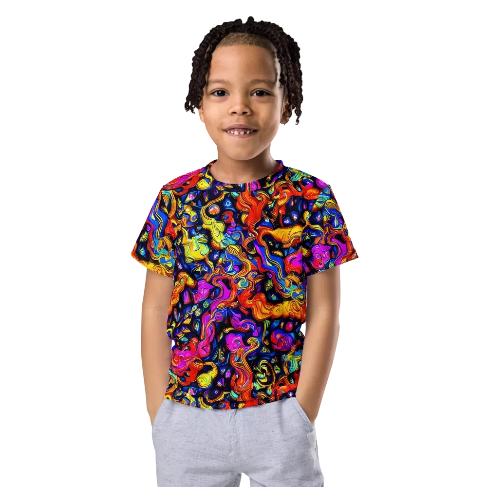 Cosmic Colorquake on Kids Crew Neck T-Shirt — Front